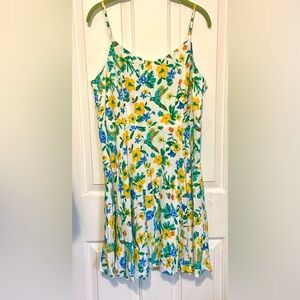 Old Navy floral/bird design midi dress